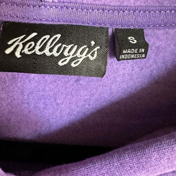 NWOT - Kellogg’s Unisex Purple Hoodie Fruit Loops Graphic Oversized - Size Small - Picture 4 of 5